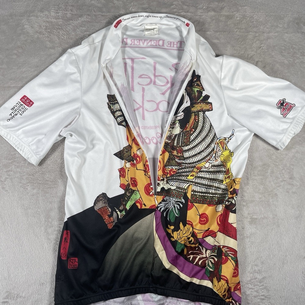Aussie Japanese Geisha Kimono Samurai Cycling Jersey 1/2 Zip Men's XL Rockies - Picture 5 of 11